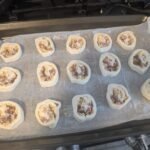 The slices on the baking sheet.