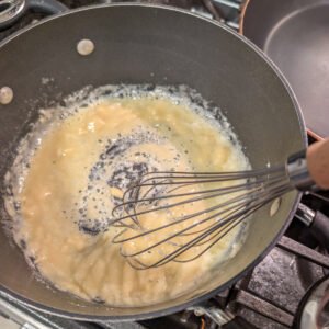 Making a roux.
