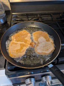 Schnitzel in the making!