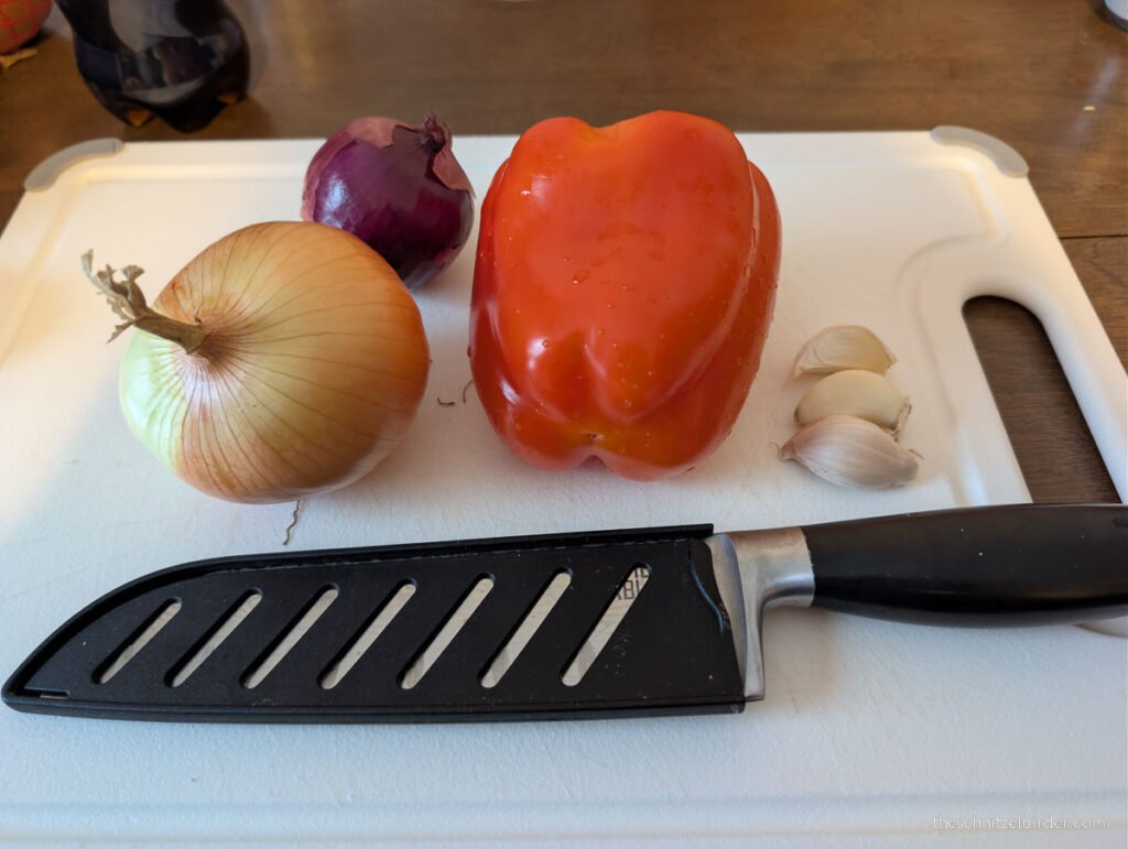The vegetables for the Goulash