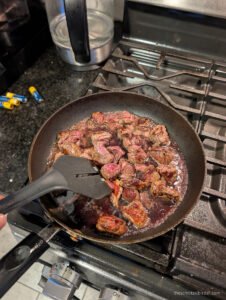 Deglazing the Pan with red wine