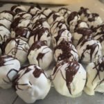 The finished OREO truffle with the optional chocolate decor