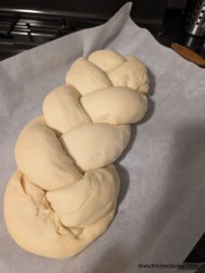 Just braided sweet bread (Hefezopf)