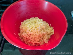 Riced potatos for authentic swabian Schupfnudeln