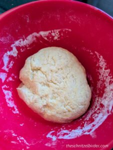 The dough for authentic swabian Schupfnudeln