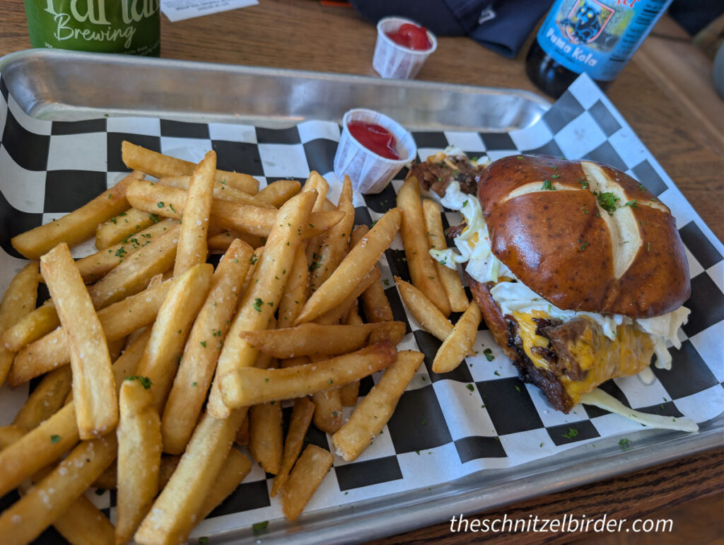 Bierfleisch Sandwich with Fries at Lagerhaus No.5 by Deutschtroit